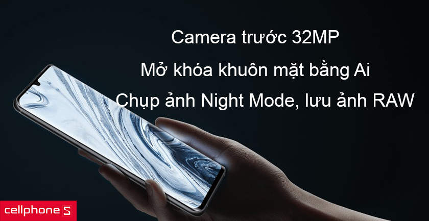 Camera trước của Xiaomi Mi Note 10 Pro có độ phân giải 32MP