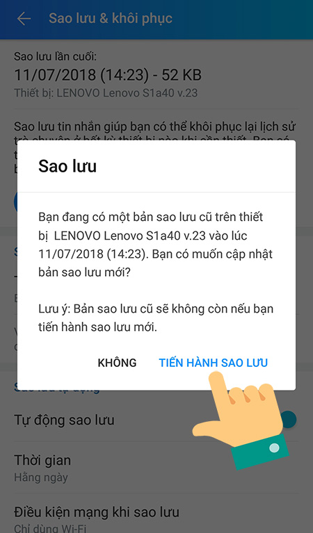 Sao lưu tin nhắn trên Zalo