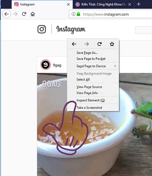 Cách đăng bài trên instagram bằng máy tính với Firefox