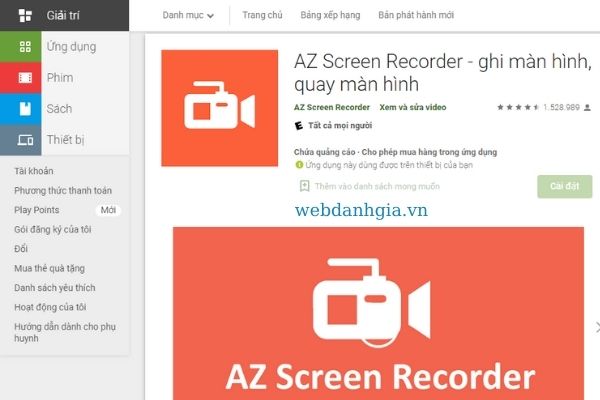Chụp ảnh màn hình Android với AZ Screen Recorder