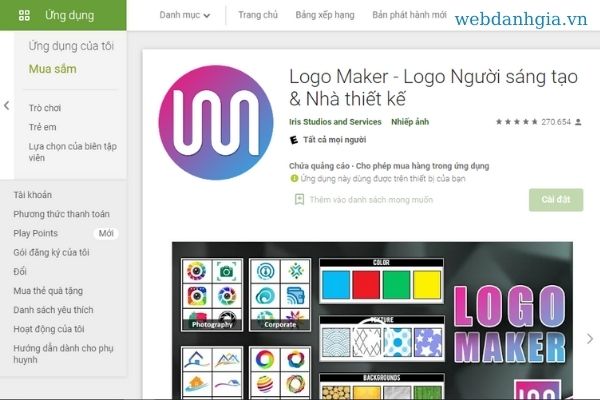 Ứng dụng tạo logo với Logo Maker