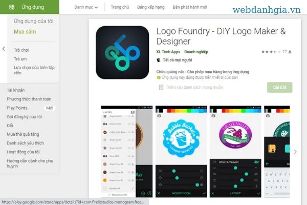 App tạo logo miễn phí Logo Foundry
